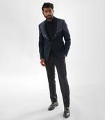 Navy terrycot suit fabric tuxedo set