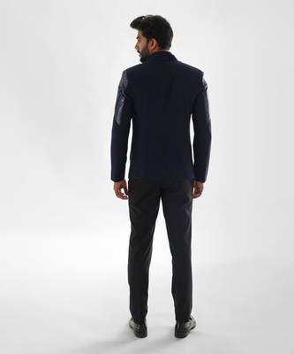 Navy terrycot suit fabric tuxedo set 3