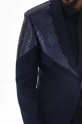 Navy terrycot suit fabric tuxedo set