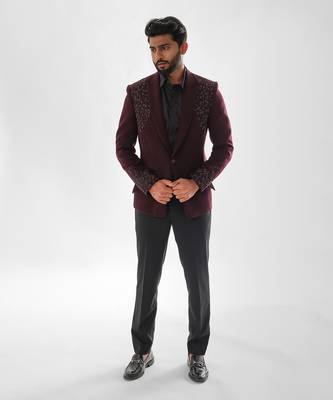 Red wine tuxedo set 1