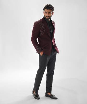 Red wine tuxedo set 2
