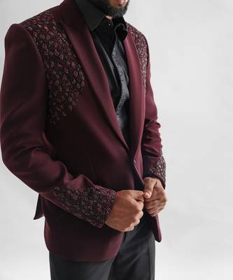 Red wine tuxedo set 4
