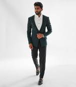 Bottle green tuxedo set
