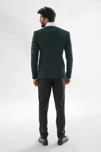 Bottle green tuxedo set