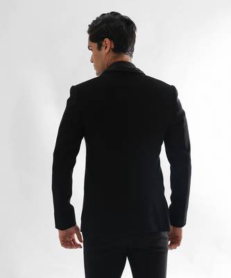 Black terrycot suit fabric tuxedo set 3