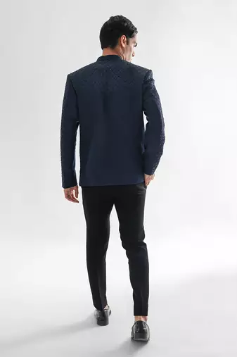 Navy blue bandhgala set