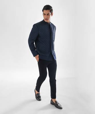 Navy blue bandhgala set 3