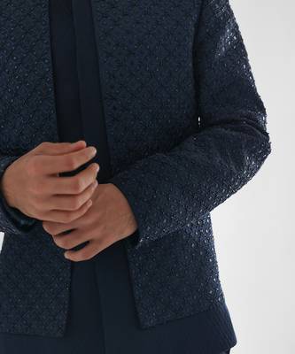 Navy blue bandhgala set 4