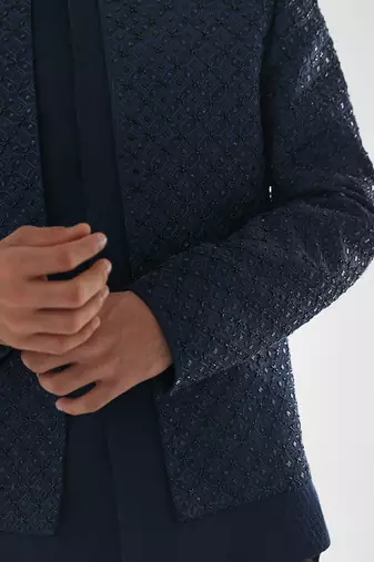 Navy blue bandhgala set