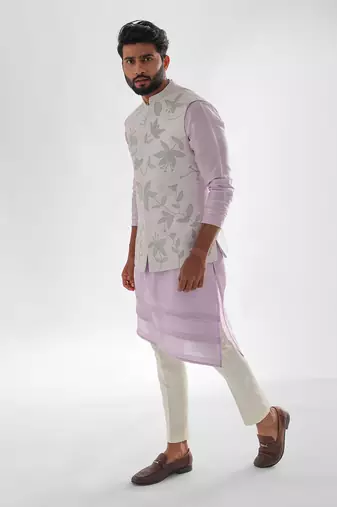 Lavender nehru jacket set