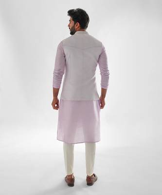 Lavender nehru jacket set 3