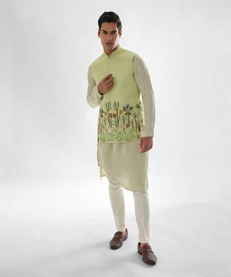 Mint green nairobi nehru jacket set 1
