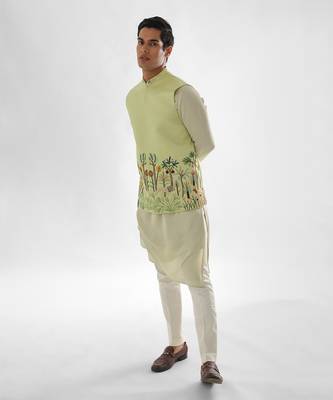 Mint green nairobi nehru jacket set 2