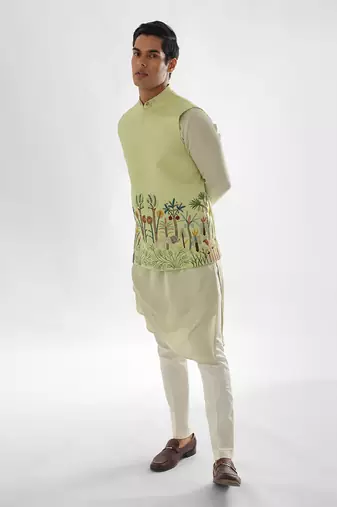 Mint green nairobi nehru jacket set
