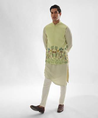 Mint green nairobi nehru jacket set 3