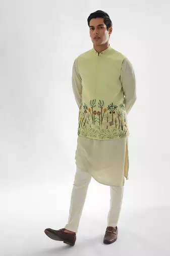 Mint green nairobi nehru jacket set