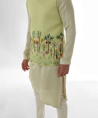 Mint green nairobi nehru jacket set 5