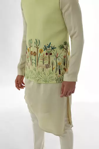 Mint green nairobi nehru jacket set