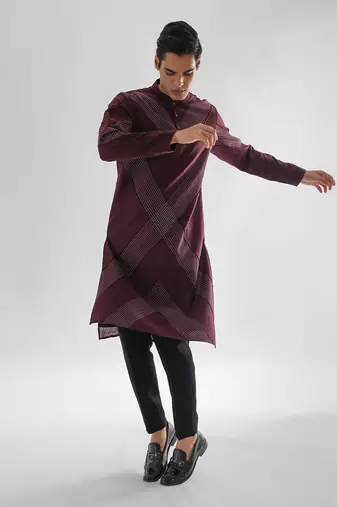 Red wine kurta set