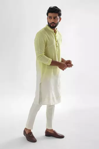 Lemon yellow aurora kurta set