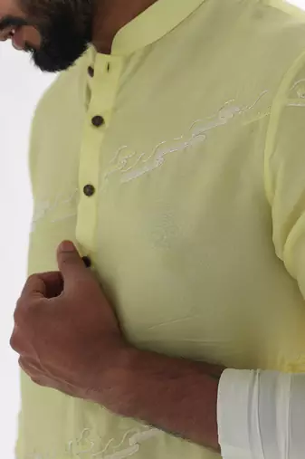 Lemon yellow aurora kurta set