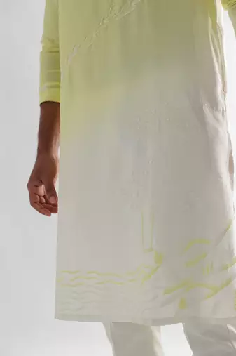 Lemon yellow aurora kurta set