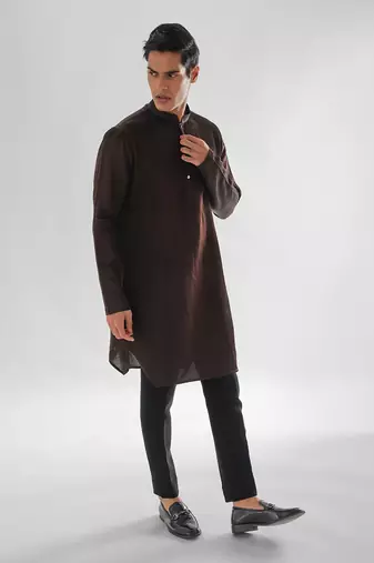 Chocolate brown cosmos kurta set