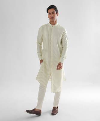 Lemon yellow hawk kurta set 1