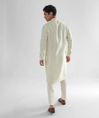 Lemon yellow hawk kurta set 3