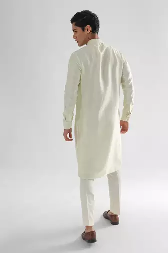 Lemon yellow hawk kurta set
