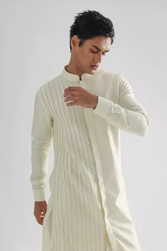 Lemon yellow hawk kurta set