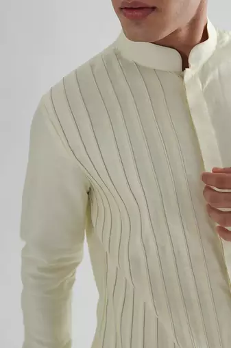 Lemon yellow hawk kurta set