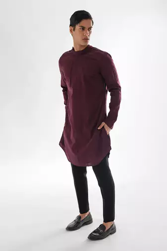 Vivid magenta forbes kurta set