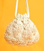White sands velvet potli bag