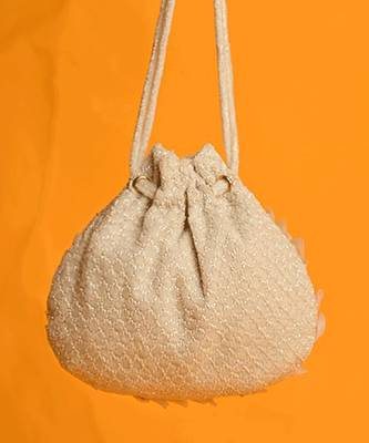 White sands velvet potli bag 2
