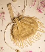 Gold raw silk potli bag