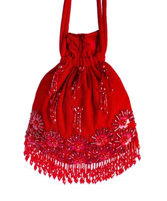 Red velvet potli bag 2