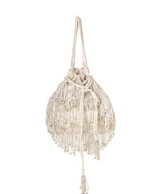 White velvet potli bag 3
