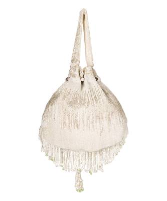 White velvet potli bag 4
