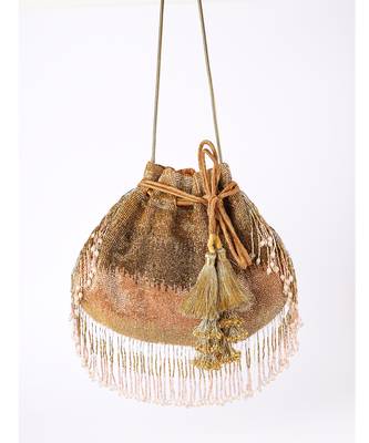 Gold rush raw silk potli bag 3