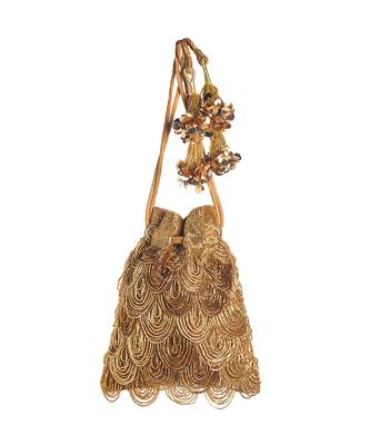 Gold suede potli bag 3