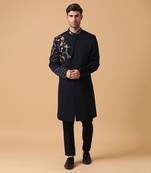 Blue one flap shoulder angrakha set