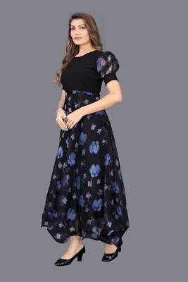 Heavy Georgette With Digital Printed Organza Kurti 5