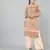 Anushil women cotton floral print 3/4th sleeves round neck regular fit with fabric button style for kurta