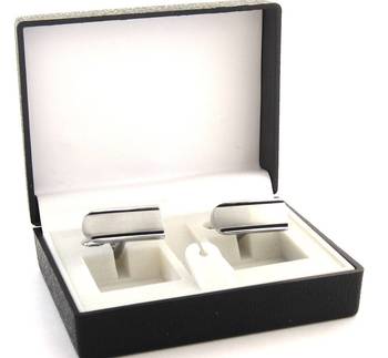 Rectangle Black Lines Matt Finish Cufflink 2