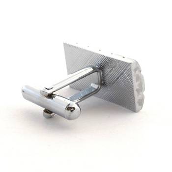 Rectangle Black Lines Matt Finish Cufflink 3