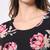 Rose flower printed fit & flared black georgette dress