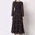 Black fit & flared floral printed georgette dress