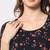 Black fit & flared floral printed georgette dress