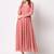 Paisley printed fit & flared gathered watermelon pink dress